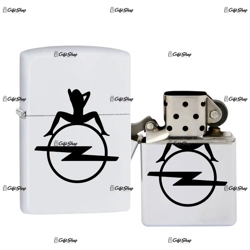 Opel, bricheta metalica gravata laser cu mesaj, model 3